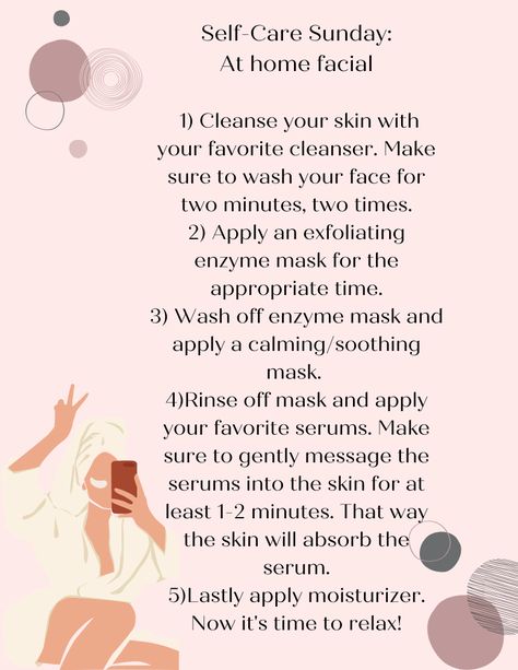 Easy at home facial to get your skin glowing! Self Facial At Home, Lash Inspiration, How To Do Facial, At Home Facial, Home Facial, Self Care Sunday, Skin Care Business, Skin Glowing, Relax Time