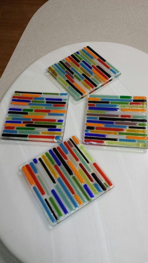 Fused Glass Coasters, Fused Glass Panel, Fused Glass Dishes, Slumped Glass, Glass Art Pictures, Fused Glass Plates, Glass Fusion Ideas, Fused Glass Artwork, Glass Noodles