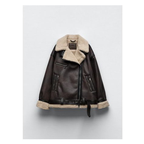 Luxury Leather Jacket With Flap Pockets For Streetwear, Luxury Urban Leather Jacket For Outdoor, Luxury Leather Jacket With Padded Collar For Streetwear, Hoodie With Ysl Camera Bag, Aviator Leather Jacket, Zara Jacket, Types Of Jackets, Sherpa Jacket, Warm Jacket