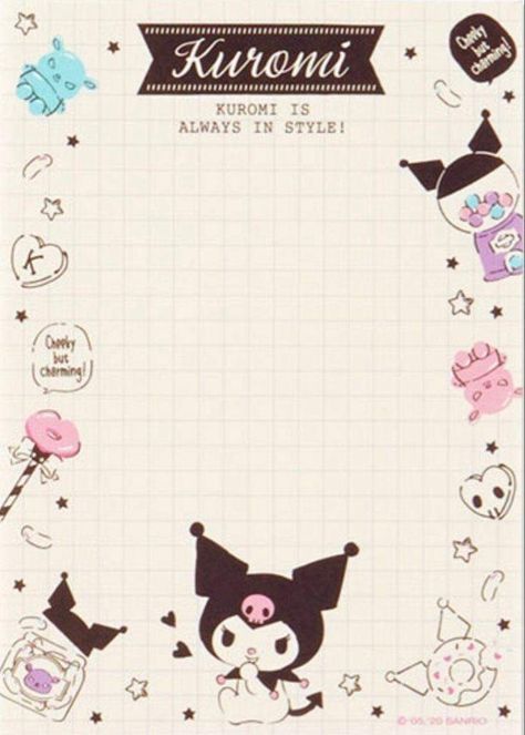 Kuromi Writing Paper, Kuromi Memo Pad, Kuromi Note, Kertas Binder, Mermaid Wallpaper Backgrounds, Wallpaper Sanrio, Mermaid Wallpaper, Memo Pad Design, Iphone Wallpaper Iphone