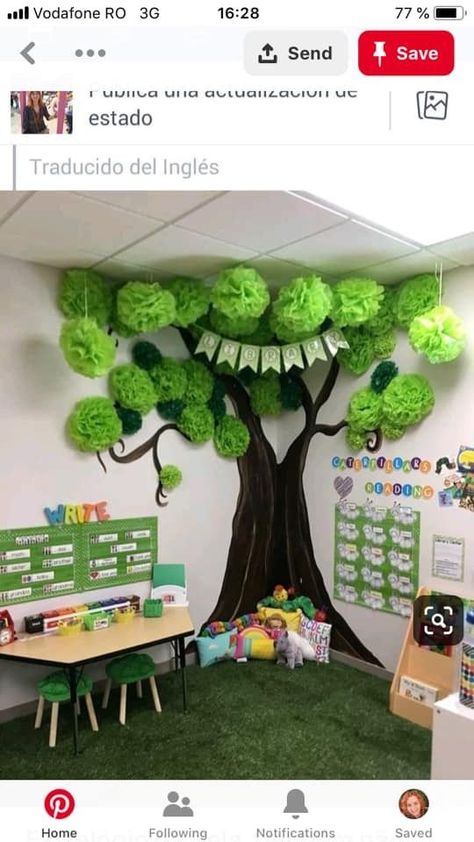 Reading Corner Classroom, Classroom Tree, Decoration Creche, Preschool Rooms, Kindergarten Classroom Decor, Preschool Classroom Decor, Church Nursery, Elementary Classroom Decor, Diy Classroom