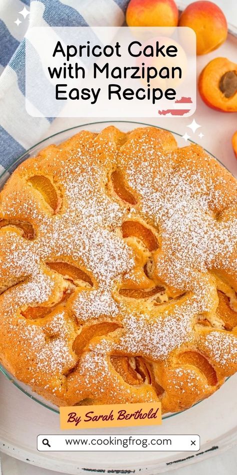 Austrian Cake, Apricot Pie, Fresh Apricots, Marzipan Recipe, Apricot Cake, Dried Apricot, Marzipan Cake, Prepared Eggs, Moist Cake