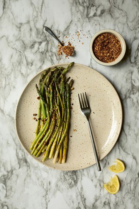 Starring nutrient-packed asparagus and the bold flavors of lemon and garlic, this simple recipe from THE MOON CYCLE COOKBOOK was crafted by Moon Cycle Bakery owner Devon Loftus and holistic nutritionist Jenna Radomski to support your hormonal, mental, and emotional health during the ovulation phase of your menstrual cycle. Photo © Poppi Photography Lemon Garlic Asparagus, Ovulation Phase, The Moon Cycle, Cycle Photo, Bakery Owner, Leaf Print Art, Natural Objects, Moon Cycle, Holistic Nutritionist