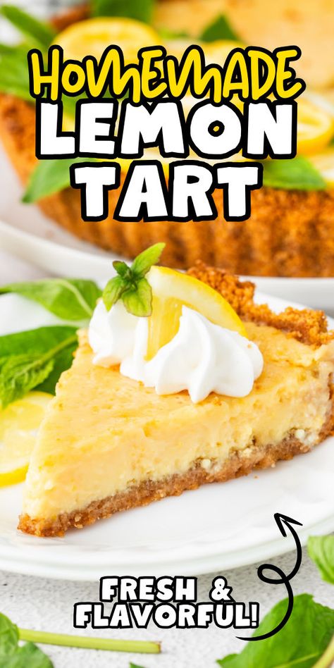 Lemon tart - an easy recipe for dessert you will LOVE Easy Lemon Tart, Tart Crust Recipe, Healthy Pies, Lemon Tart Recipe, Curd Filling, Late Morning, Lemon Curd Filling, Tart Filling, Tarts Crust