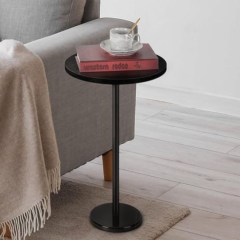 Amazon.com: smusei Drink Tables for Small Spaces Pedestal Side Table with Marble Base Small Round Side Table Black Coffee Table for Sofa Couch Chair Patio, Black : Home & Kitchen Entrance Table Decor, Table For Sofa, Tables For Small Spaces, Drink Tables, Round Side Table Black, Small Round Side Table, Black Coffee Table, Side Table Black, Table With Marble