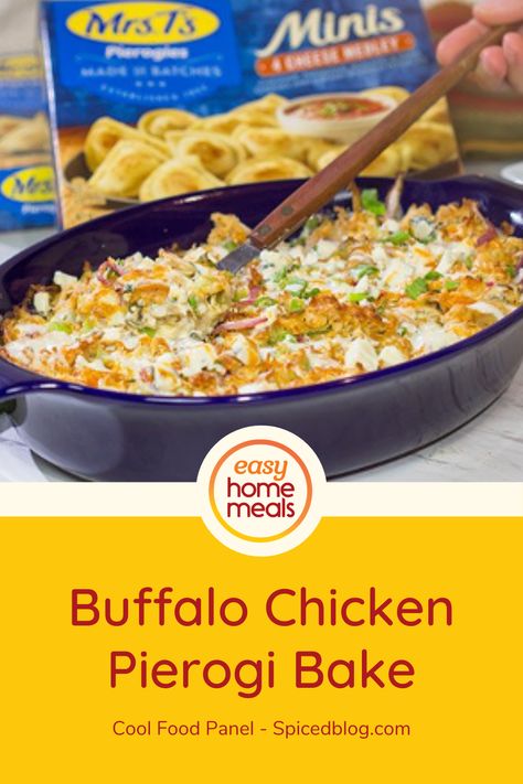 Craving Buffalo wings AND pierogies for dinner? 😋 Spiced Blog's Buffalo Chicken Pierogi Bake marries two of your favorite comfort foods in one easy dish! Buffalo Chicken Pierogies, Pierogi Bake, Easy Home Meals, Delicious Family Dinners, Meat Casserole, Baked Buffalo Chicken, Easy Main Dishes, Lean And Green Meals, Chicken Entrees