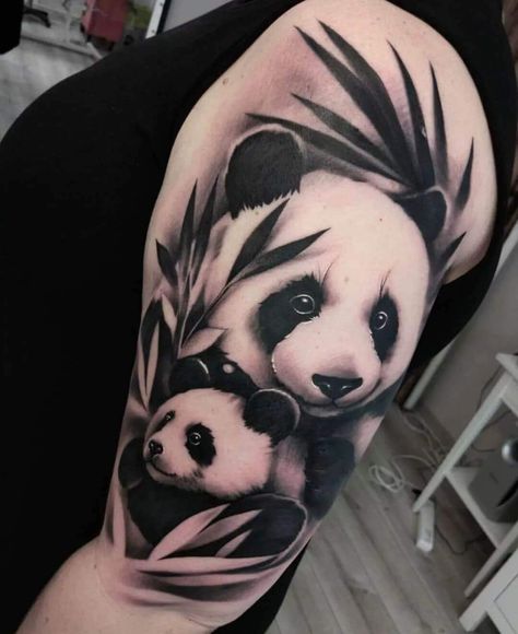 Cute Panda Tattoo, Panda Skull, Panda Bear Tattoos, Wormhole Tattoo, Professional Tattoo Kits, Panda Tattoo, Bear Tattoos, Tattoo Machines, Celtic Tattoos