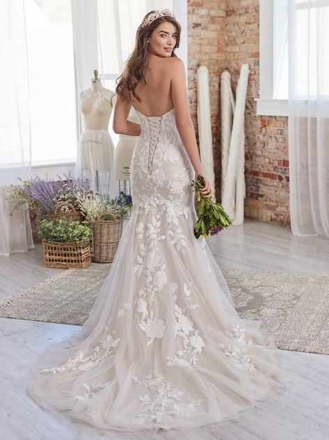 Hattie Lynette Marie Strapless Mermaid Bridal Dress | Rebecca Ingram Maggie Sottero Hattie, Rebecca Ingram Hattie, Rebecca Ingram Wedding Dresses, Gatsby Wedding Dress, Rebecca Ingram, Ivory Gown, Maggie Sottero Wedding Dresses, Wedding Gowns Mermaid, Lace Bridal Gown