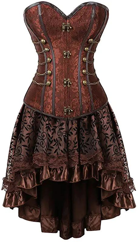 Amazon.com: steampunk for women Burlesque Skirt, Halloween Pirate Costume, Floral Corset Dress, Steampunk Fashion Women, Steampunk Corset Dress, Burlesque Corset, Mode Steampunk, Steampunk Skirt, Steampunk Dress