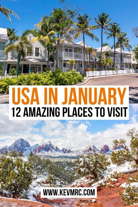 january trips in usa January Travel Destinations, Usa Places, Usa Places To Visit, Winter Travel Essentials, Winter Travel Destinations, Cheap Places To Travel, Travel Bucket List Usa, Travel Inspiration Destinations, Travel Destinations Bucket Lists