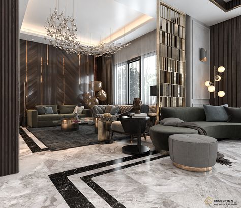 reception room on Behance Home Reception Interior Design, Entrance Decoration, Modern Style Bedroom, Classical Interior, Reception Room, Home Entrance, Luxury Living Room Design, Rustic Home Design, Modern Houses Interior