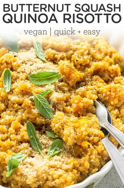 Quinoa Risotto, Squash Quinoa, Meatless Dinners, Butternut Squash Quinoa, Shrimp And Quinoa, Vegan Risotto, Healthy Butternut Squash, Easy Butternut Squash, Easy Quinoa