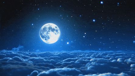 Blue Moon Discord Banner, Anime Moon Gif, Night Sky Gif, Banners Gif, Moon Gif, Live Gif, Gif Background, Sky Gif, Pokemon Moon