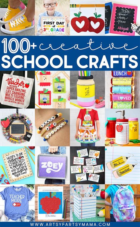 100+ Creative Back to School Crafts Back To School Crafts To Sell, Teacher Coffee Gifts, Diy Back To School Supplies, Printable Lunch Box Notes, Faith Crafts, Teacher Bracelet, Personalized School Supplies, Crayon Gifts, Back To School Activity