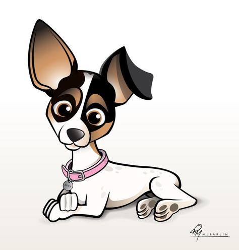 Jack Russell Chihuahua Cartoon by timmcfarlin Chihuahua Drawing, Dog Caricature, Dog Background, Cartoon Dogs, Chihuahua Art, Animal Caricature, Dog Comics, Puppy Art, Dog Sketch