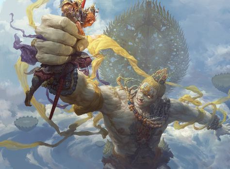 Fenghua Zhong art looks absolutely awesome - Imgur Buddha Palm, Sun Wukong, Journey To The West, King Art, Monkey King, 판타지 아트, Fantasy Inspiration, 영감을 주는 캐릭터, Daily Art