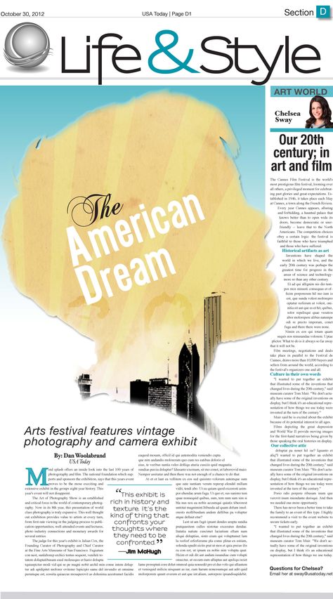 Fall 2012 School Publication, Newspaper Editorial, Newspaper Design Layout, Redesign Ideas, School Newspaper, Newspaper Design, Print Production, Dream Art, American Dream