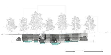 Gallery of 'Thessaloniki's Wet Dream' Thermal Bath Complex Proposal / NaNA (NotaNumber Architects) - 10 Spring Architecture, Arch Architecture, Architecture Concept Diagram, Public Bath, Architectural Section, Thermal Bath, Landscape Architecture Design, Wet Dreams, Architectural Drawing