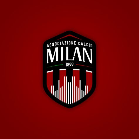 A.C. Milan Rebranded - New Logo & Jerseys on Behance Soccer Team Logo Design Ideas, Football Logo Ideas, Ac Milan Logo, Logo Tim, Inter Milan Logo, Milan Wallpaper, Football Logo Design, Create Font, Sports Logo Inspiration