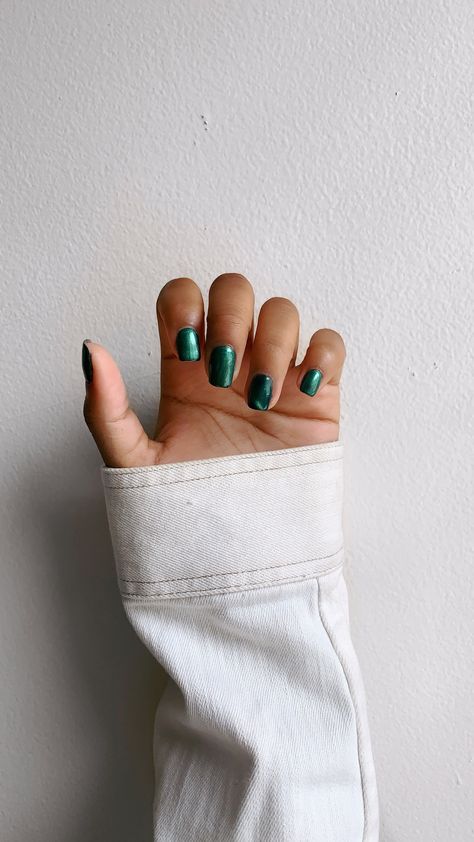 Green Nails Square, Metallic Green Nails, Nails Square, Green Nails, Fingerless Gloves, Arm Warmers, Nail Inspo, Square, Nails