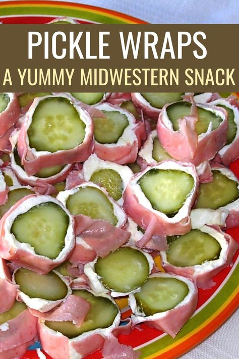 Pickle Wraps Easy Delicious Appetizer | Recipe Idea Shop Wraps With Cream Cheese, Pickle Wrap Dip, Pickle Appetizer Recipes, Pickle Wraps, Pickle Appetizers, Easy Delicious Appetizers, Easy Pickle, Wraps Easy, Pickle Recipes Homemade