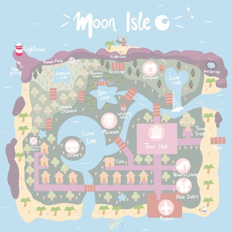 biyuwu on Twitter: "my #animalcrossing dream map! welcome to moon isle 🌙  #AnimalCrossingNewHorizions #acnh #NewHorizons… " Acnh Island Designs, City Guide Design, Map Layout, Ac New Leaf, Animals Crossing, Animal Crossing Funny, Animal Crossing Guide, Acnh Designs, Animal Crossing Wild World