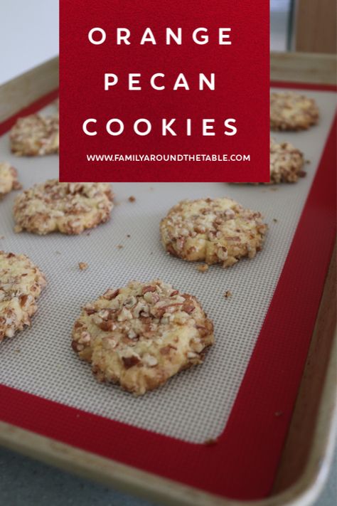 Orange Pecan Cookies are a delightful change from classic cookies. A burst of orange flavor and crunch from delicious pecans. #SpringSweetsWeek #ad Orange Pecan Cookies, Pecan Sandies Cookies, Refrigerator Cookies, Chocolate Cream Puff, Family Around The Table, Chocolate Covered Strawberry Cake, Pecan Sandies, Spring Entertaining, Blossom Cookies