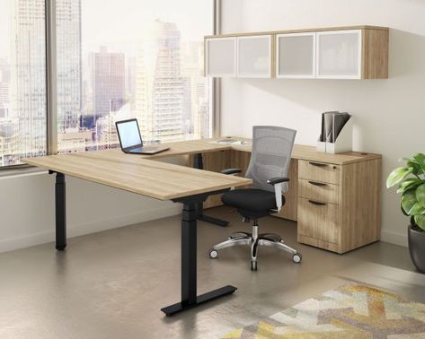 U Shaped Office Desk, Corner Standing Desk, Standing Desk Office, Desk Dimensions, Traditional Desk, Electric Standing Desk, Stand Up Desk, Stand Desk, Sit To Stand