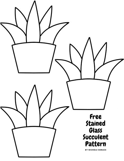 Mothers Day Stained Glass Patterns, Easy Stained Glass Suncatcher Patterns, Stained Glass Beginner Projects, Stained Glass Succulent Patterns Printable Free, Basic Stained Glass Patterns, Plant Stained Glass Patterns, Stained Glass Cactus Pattern, Spectrum Glass Patterns, Small Stained Glass Projects Simple