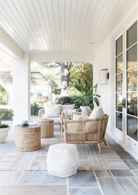 From Patio Decor to Landscaping: 20 Outdoor Decor Ideas of 2024 Spanish Style Patio Outdoor Spaces, Outdoor Living Space Diy, Outdoor Porch Ideas, Dream Backyard Patio, Outdoor Porch Furniture, Backyard Patio Ideas, Outdoor Decor Ideas, Coastal Patio, Outdoor Bbq Area