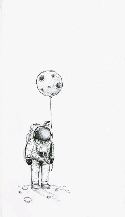 Astronaut with a balloon! 😊 Kid Cudi Tattoo, Astronaut Tattoo Ideas, Astronaut Tattoo, Tapeta Galaxie, Moon Drawing, Man On The Moon, 문신 디자인, Art And Illustration, On The Moon