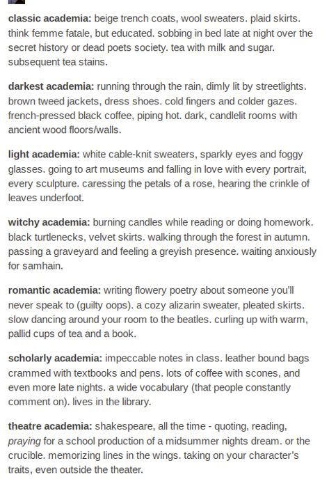 Different Types Of Academia Aesthetic, Romantic Academia Wedding, Different Types Of Academia, Academia Aesthetics Types, How To Be Light Academia, What Is Dark Academia, Theatre Academia Aesthetic Outfit, Scholarly Academia Aesthetic, Tag Yourself Aesthetic