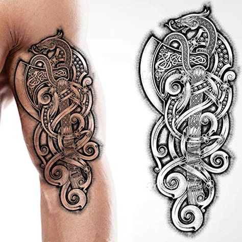 Warrior Symbol Tattoo, Arte Viking, Fake Tattoo Sleeves, Celtic Warrior, Vikings Tattoo, Celtic Viking, Celtic Tattoo, Warrior Tattoos, Norse Tattoo