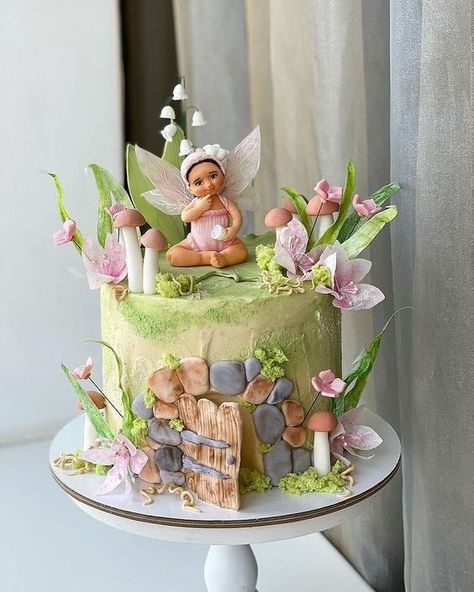 Fairy Cake Ideas, Fairy Themed Cake, Fairy Garden Cake, Fairy Birthday Cake, Birthday Cake For Husband, Fairy Garden Birthday Party, Fantasy Cake, Cake Decorating With Fondant, Garden Cakes