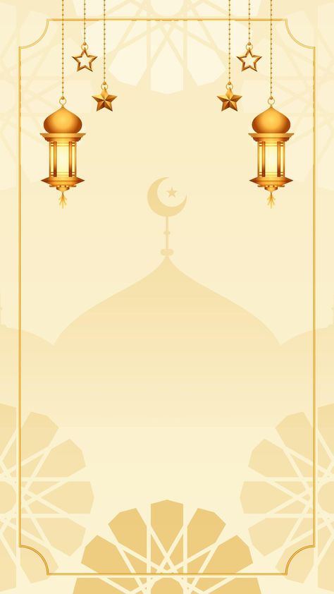 Satin Cream White Simple Islamic Blank Vertical Vector Background Decorated With Hanging Lantern And Golden Stars Islamic Backgrounds, Islamic Lantern, Wallpaper Nature Flowers, Wallpaper Nature, Golden Star, Nature Flowers, Hanging Lanterns, Vector Background, Cream White