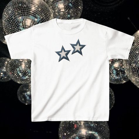 Denim Stars Y2k Shirt Aesthetic Coquette Top Soft Girl Tshirt Downtown Girl Clothes Y2k Grunge Fashion 90s Baby Tee Star Girl Graphic Tee Clothes Y2k Grunge, Grunge Fashion 90s, Downtown Girl Clothes, Stars Y2k, Y2k Grunge Fashion, Denim Stars, Coquette Top, Clothes Y2k, 90s Fashion Grunge