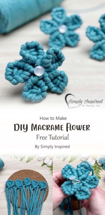 Easy Macrame Flower Tutorial, Macrame Flowers Diy, Macrame Flowers Tutorial, Macrame Tutorial Step By Step, Macrame Flower Tutorial, Diy Macrame Flower, Macrame Beginner, Boho Projects, Macrame Tutorial Beginner