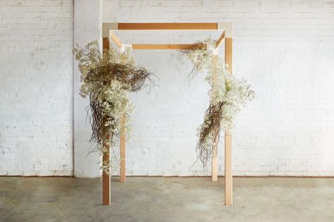 reso-co | The Lane modern wooden chuppah inspiration Arched Arbor, Modern Wedding Theme, Wedding Chuppah, Wedding Ceremony Backdrop, Floating Flowers, The Lane, Ceremony Backdrop, Wedding Background, Modern Flower