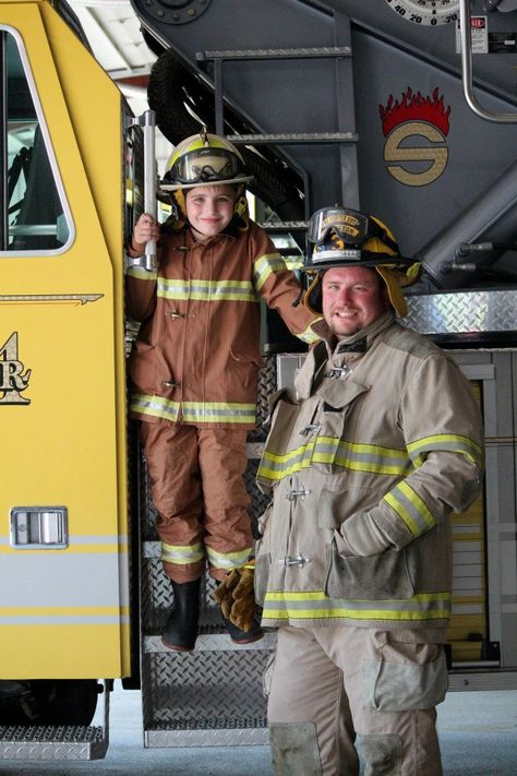 Father & Son Firefighter Family Pictures, Fireman Photography, Father Son Firefighter Pictures, Firefighter And Nurse Couple, Firefighter Brotherhood, Fire Dept, Father And Son, Year Old, Old Pictures