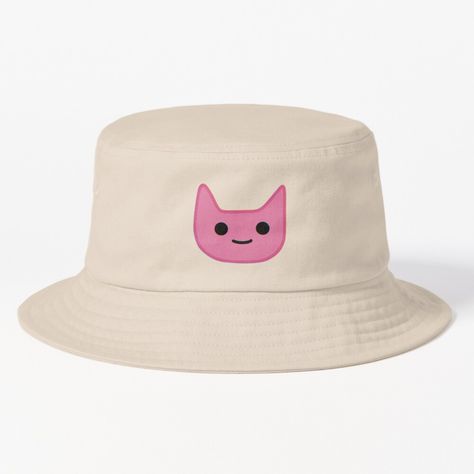 Get my art printed on awesome products. Support me at Redbubble #RBandME: https://www.redbubble.com/i/bucket-hat/Pink-Derp-Cat-by-BrittaCait/166537906.51XZU?asc=u Cat Bucket Hat, Hats For Sale, Ball Cap, Caps Hats, Bucket Hat, My Art, Awesome Products, Hats, For Sale