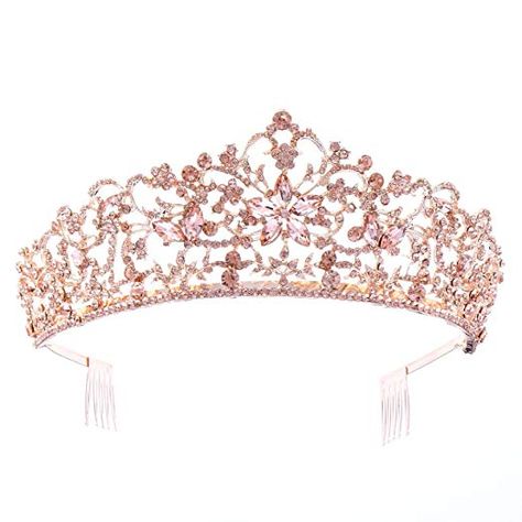 Rose Gold Tiara Crowns, Quinceanera Crowns, Quince Crown, Tiara For Bride, Gold Quinceanera, Rose Gold Quinceanera, Comb Pin, Quinceanera Crown, Crystal Princess