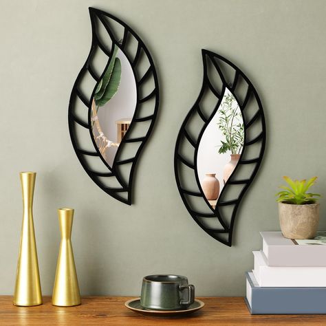 PRICES MAY VARY. Leaf Shaped Mirror: you will receive 2 pieces of leaf decorative wall mirrors, and our delicate wall mirrors come with triangular hooks on the back that you can attach them to the wall using the screws, both vertical and horizontal hangings are available; There's a clear protective film on the surface to avoid scratches while transportation, please peel off it before using Noticeable Size: our irregular wall mirror measures about 15.75 x 7.87 inches/ 40 x 20 cm in length and wid Art Mirror Wall, Teardrop Mirror, Wall Art Mirror, Boho Mirrors, Decorations For Living Room, Wall Groupings, Art Mirror, Entryway Mirror, Shaped Mirror