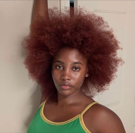 Red Afro Hair Natural 4c, Red 4c Hair, Dyed 4c Hair, Ginger And Black Hair, Ginger Afro, Afro Hair Dye, Short Hair Twist Styles, Quick Natural Hair Styles, Ginger Hair Color