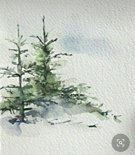 Tree Watercolor Painting, Painting Trees, Church Decorations, Watercolor Tutorial, Learn Watercolor, Winter Watercolor, Christmas Card Art, Diy Watercolor Painting, Duluth Mn