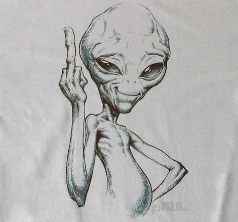 Paul Alien, Paul The Alien, Off Logo, Flip Off, Alien Drawings, Angel Wings Tattoo, Alien Tattoo, Wings Tattoo, Black Art