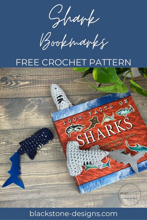 Crochet Shark Bookmarks, Great White Shark, Hammerhead Shark, Whale Shark Gnome Free Pattern, Crochet Ocean Animals, Crochet Bookmarks Free Patterns, Crochet Shark, Yarn Scraps, Crochet Whale, Free Yarn, Crochet Bee, Adorable Crochet