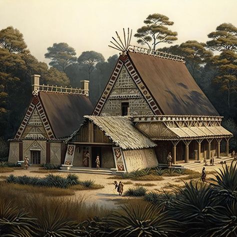 Native American Inspired Architecture, Native American Buildings, Native American Architecture, Native American Houses, American Castles, Historical Concepts, My Fantasy World, American Architecture, Big House