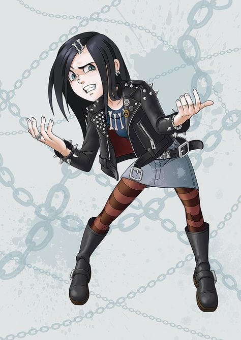 Hardcore punk Girl by EijiSaeki on DeviantArt Punk Character Design, Punk Character, Cartoon Style Drawing, Gorillaz Art, Punk Dress, Punk Art, Hardcore Punk, Punk Girl, Gothic Anime