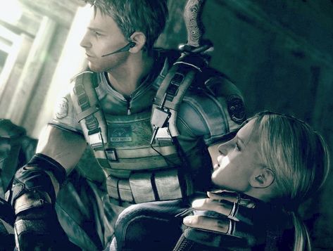 Chris Redfield and Jill Valentine Chris Redfield And Jill Valentine, Chris And Jill, Resident Evil Franchise, Fictional Couples, Capcom Games, Bio Hazard, Evil Pictures, Evil Games, Chris Redfield