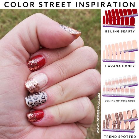 Havana Gold Color Street Combo, Beijing Beauty Color Street, Mani Inspiration, Colorstreet Combos, Animal Print Nails Art, Gold Trend, Nail Art Set, Print Nails, Leopard Nails